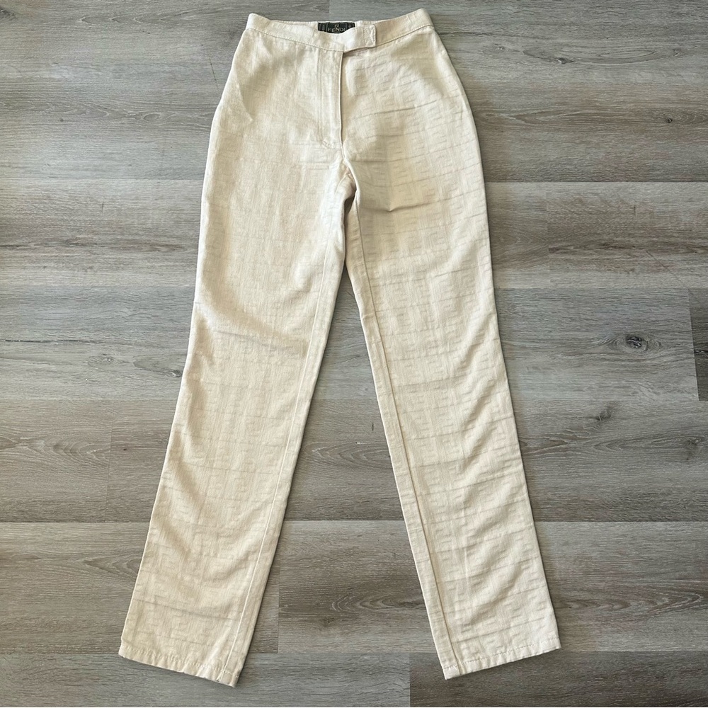 Fendi zucca FF White Cotton jeans - Picture 2 of 10
